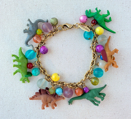 Tiny Dinosaur Charm Bracelet