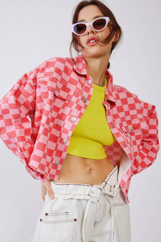 CHECKER PRINTED JACKET