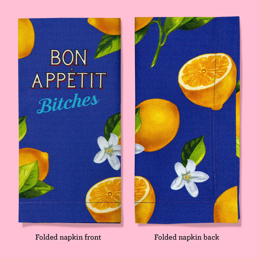 Bon Appetit Bitches cloth dinner napkin - Single napkin