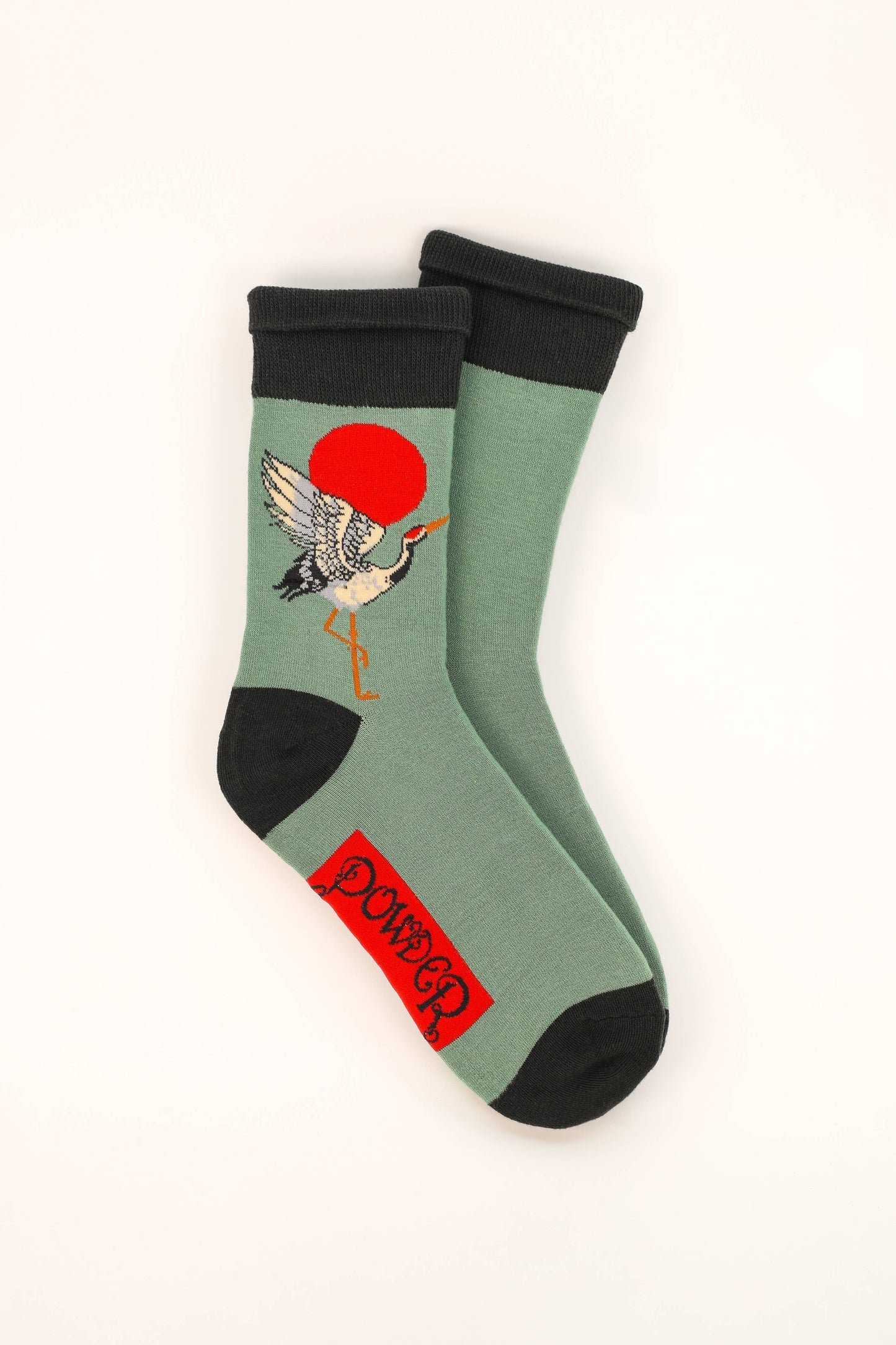 Gifting Men's Crane at Sunrise Socks - Fern