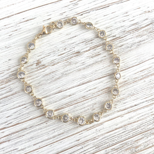 Crystal anklet gold clear Crystal Jewelry