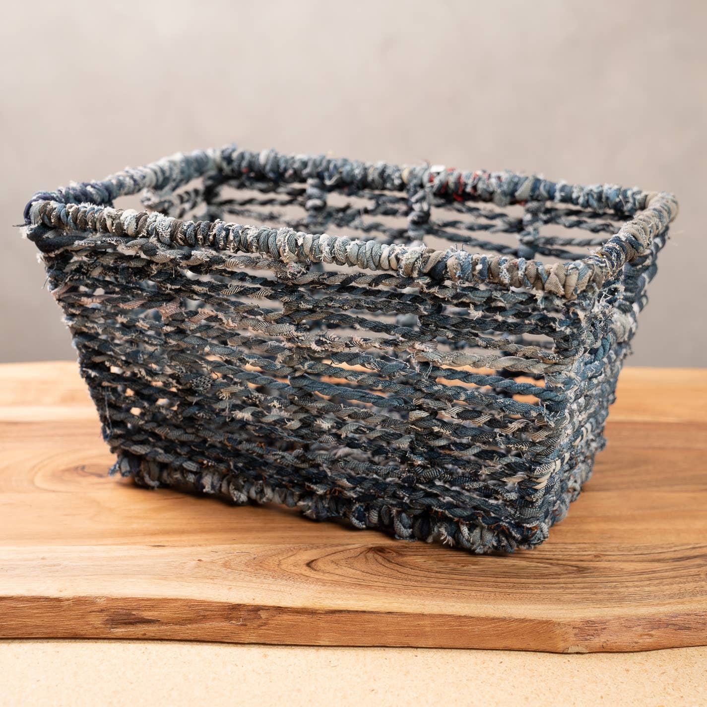 Rectangular Denim Basket