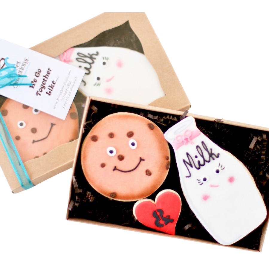 3 Pc. We Go Together- Cookie/Milk Valentine Gift Box: Pink