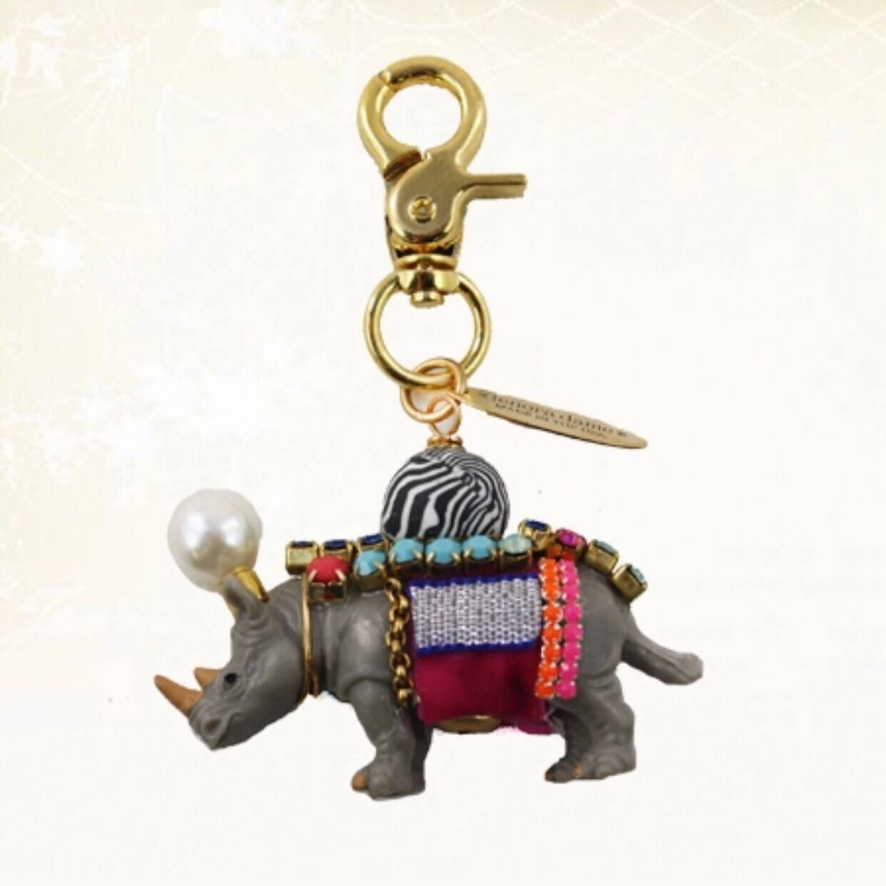 Rhinoceros Keychain Charm