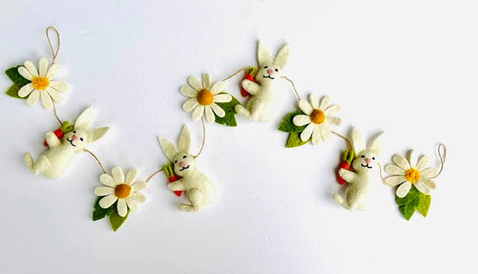 Easter Decor Bunny and Daisy Chain Garland